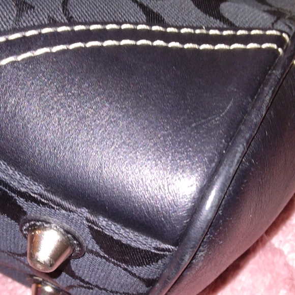 ๐HP๐ EUC Coach Hampton black signature canvas carry-all large satchel vintage - Picture 12 of 12